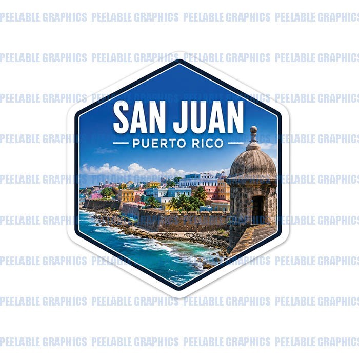 San Juan Puerto Rico Boricua Sticker Travel Souvenir Country Flag B