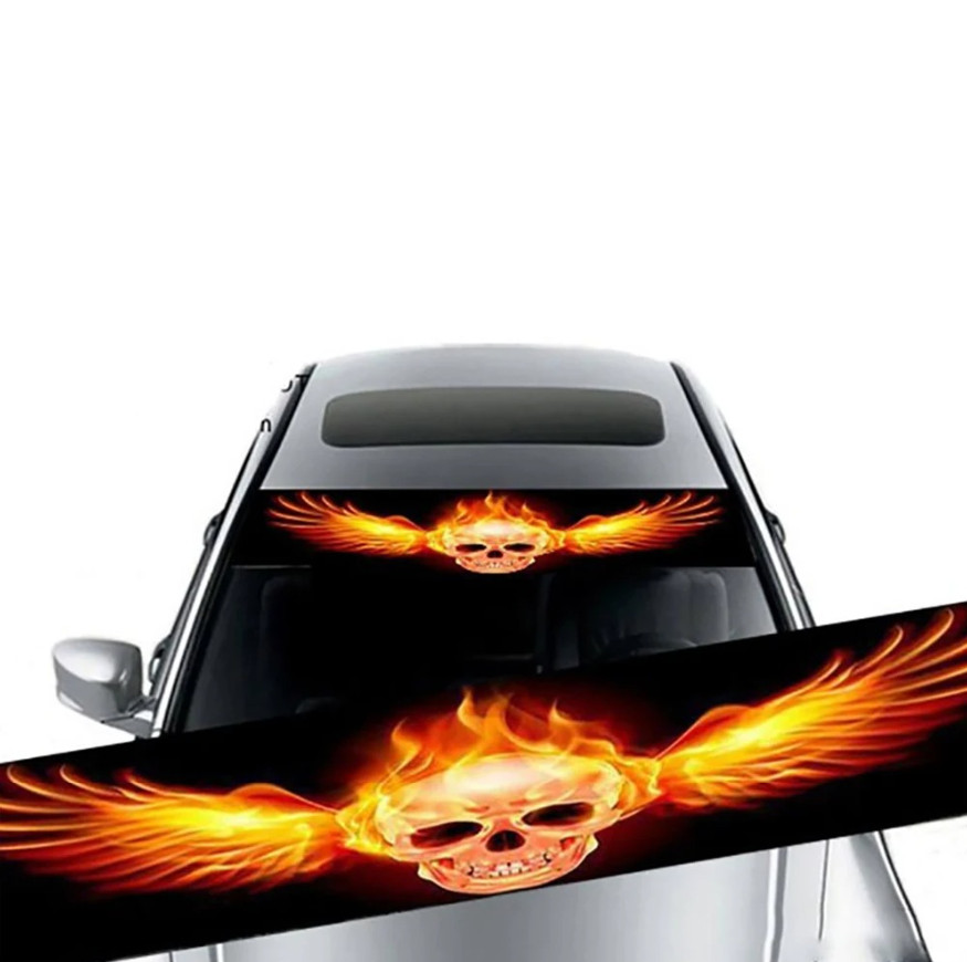 1pc Car Windshield Sunshade Sticker – 3D Vinyl Decorative Auto Decal – NEW
