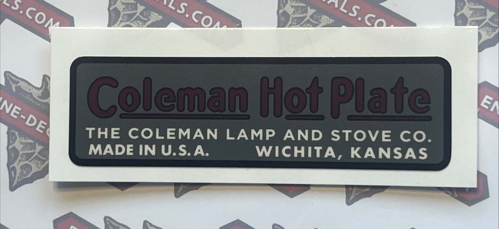 Coleman Hot Plate Decal For Early Camper Stove Vinyl Easy To Install 1 decal