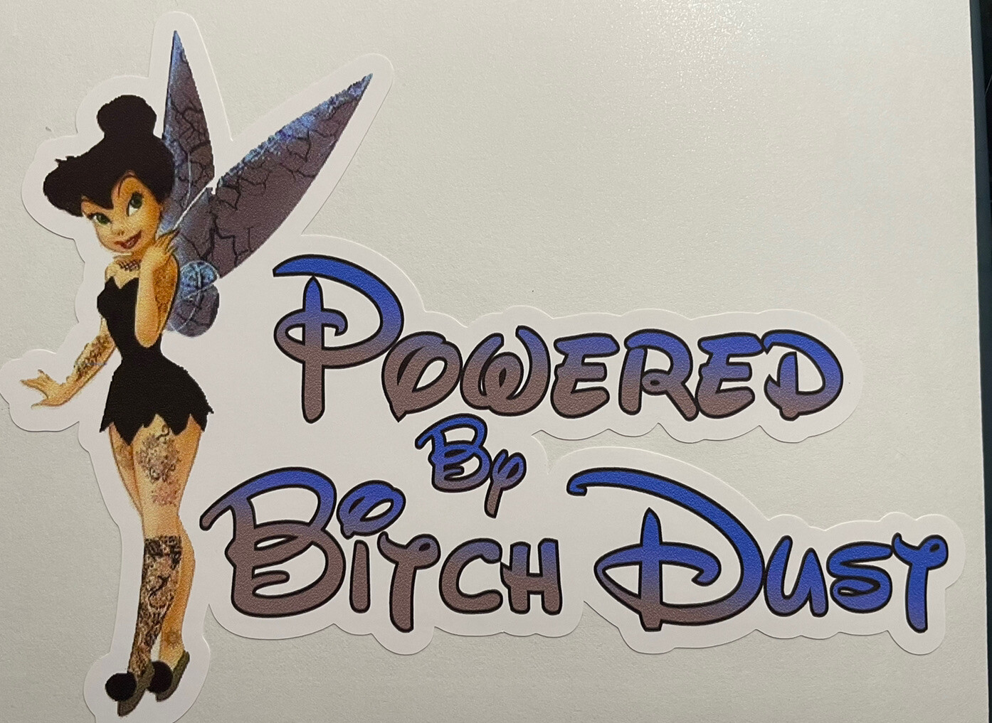 Tinkerbell Powered By BITCH DUST decal sticker Disney Funny Mom Jdm