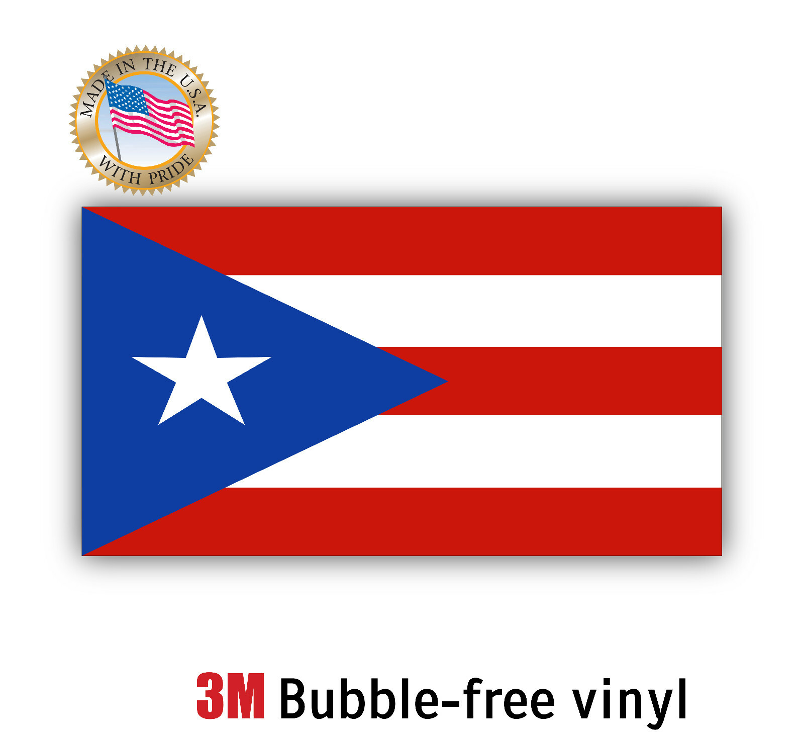 PUERTO RICO FLAG STICKER DECAL MADE IN USA