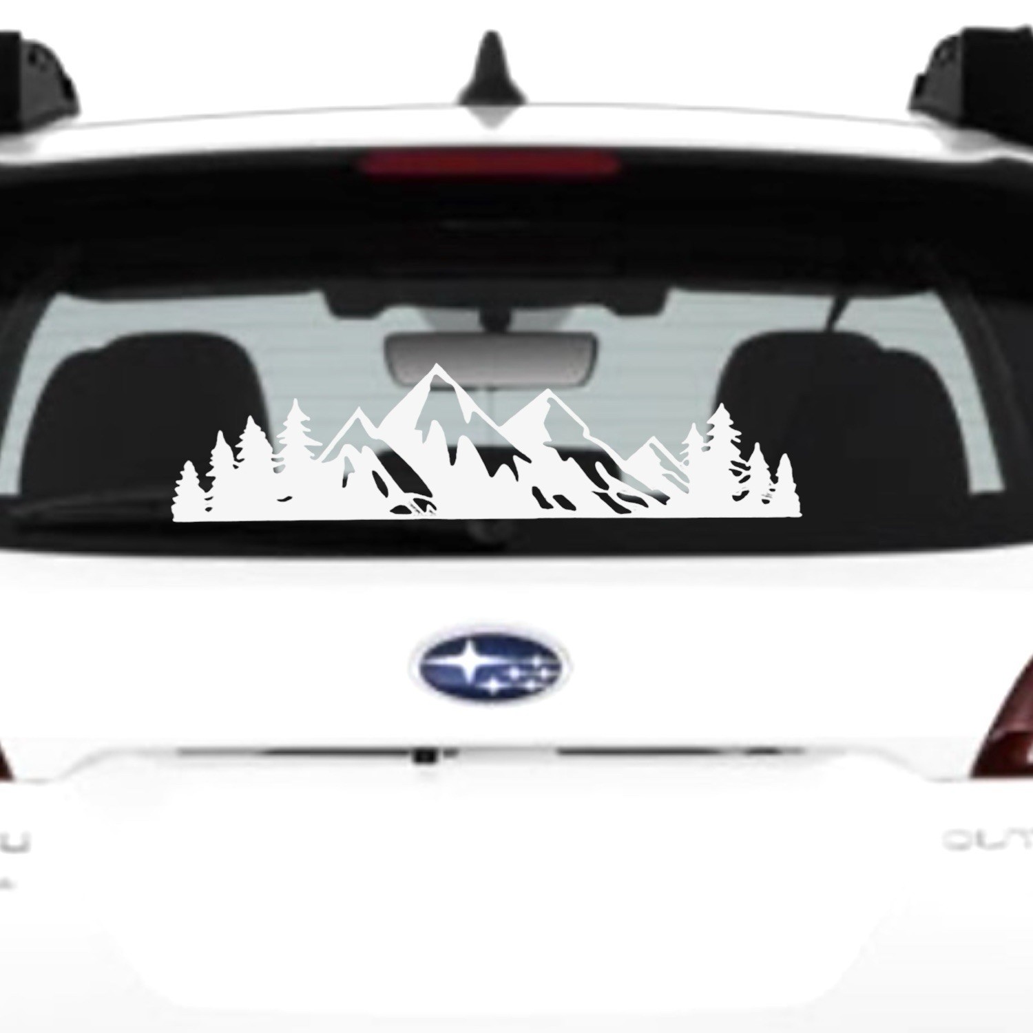 MOUNTAIN RANGE TREE LANDSCAPE SCENE Vinyl Decal -Sticker for Car Jeep Truck