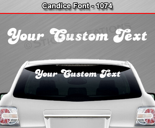#1074 Custom Text Letters Personalized Decal Sticker Vinyl Windshield Window Car