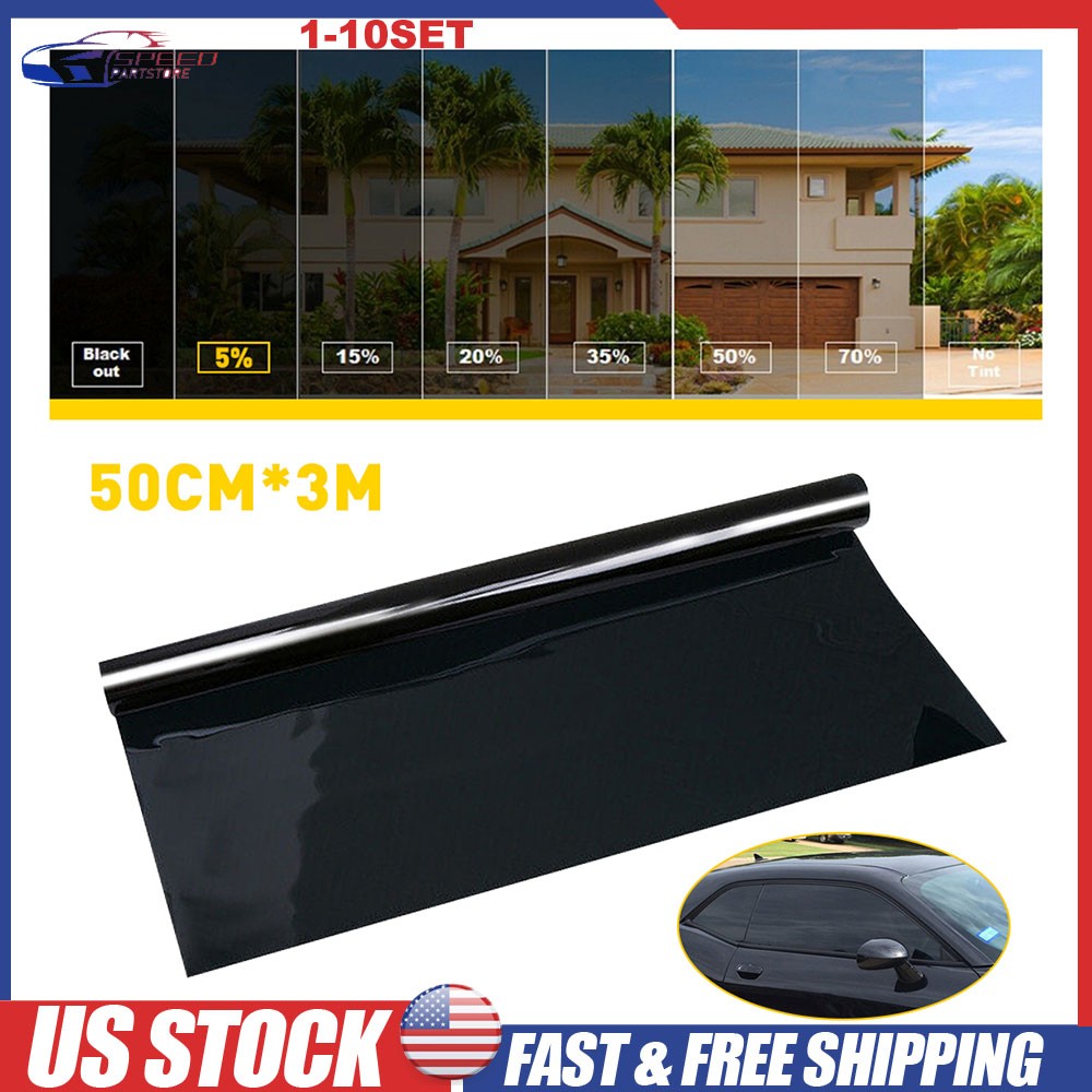 Uncut Window Tint Roll 5% VLT 20″ 10ft Car Home Commercial Office Auto Film1-10X