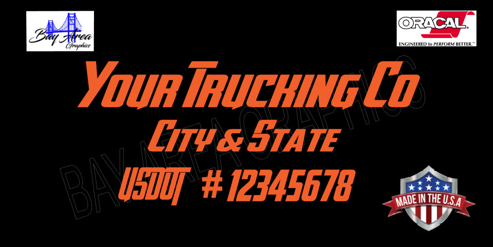 CUSTOM TRUCK DOOR DECALS SET OF 2 USDOT CITY STATE COMPANY NAMEWATERPROOF VINYL