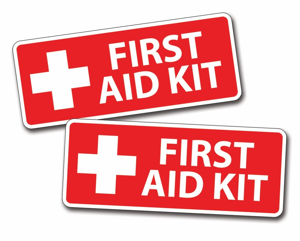 RED First Aid Kit Stickers Decal Camping Boating Kayak Fishing 1st 911 Marine