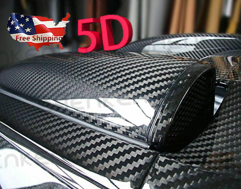 US Ship12″x60″ 5D Ultra Shiny Gloss Glossy Carbon Fiber Vinyl Wrap Sticker Decal