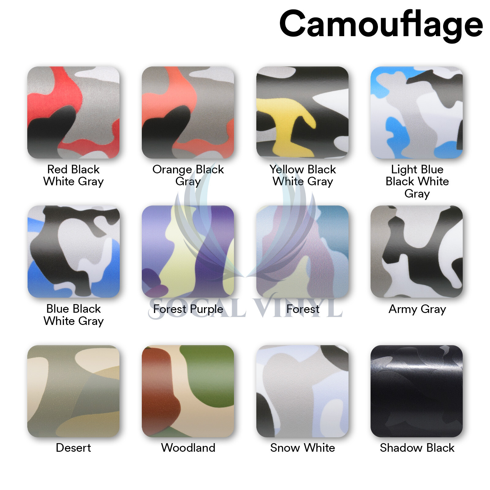 Premium Yellow Black White Gray Camouflage Desert Vinyl Sticker Wrap Decal Steet