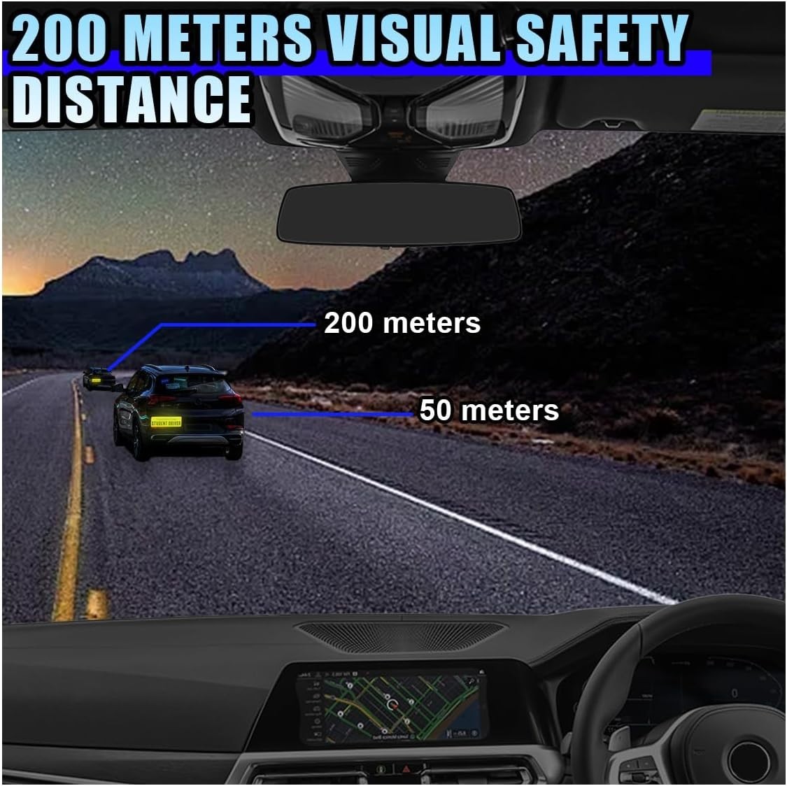 Magnetic Student Driver Sign – 2 PCS Reflective Warning Stickers for New Drivers