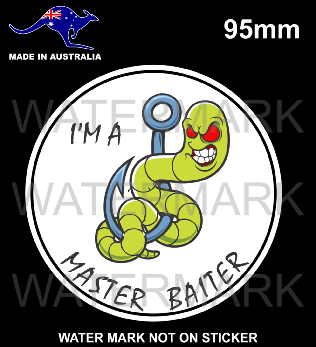 MASTER BAITER FISHING STICKER FOR TACKLE BOX ROD BOAT MANCAVE TOOLBOX ETC