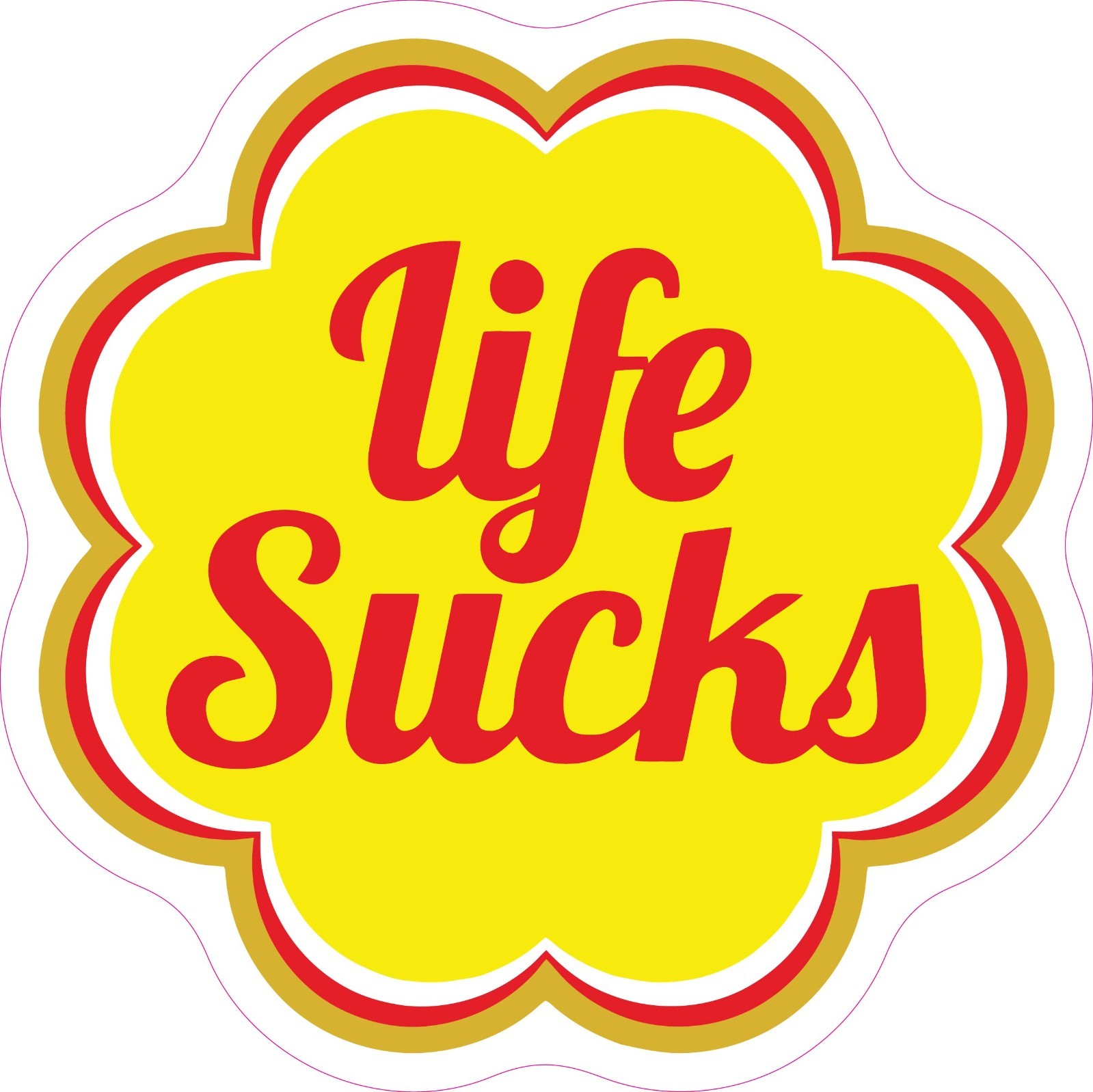 Life Sucks Parody Funny Hard Hat Vinyl Bumper Sticker Window Decal