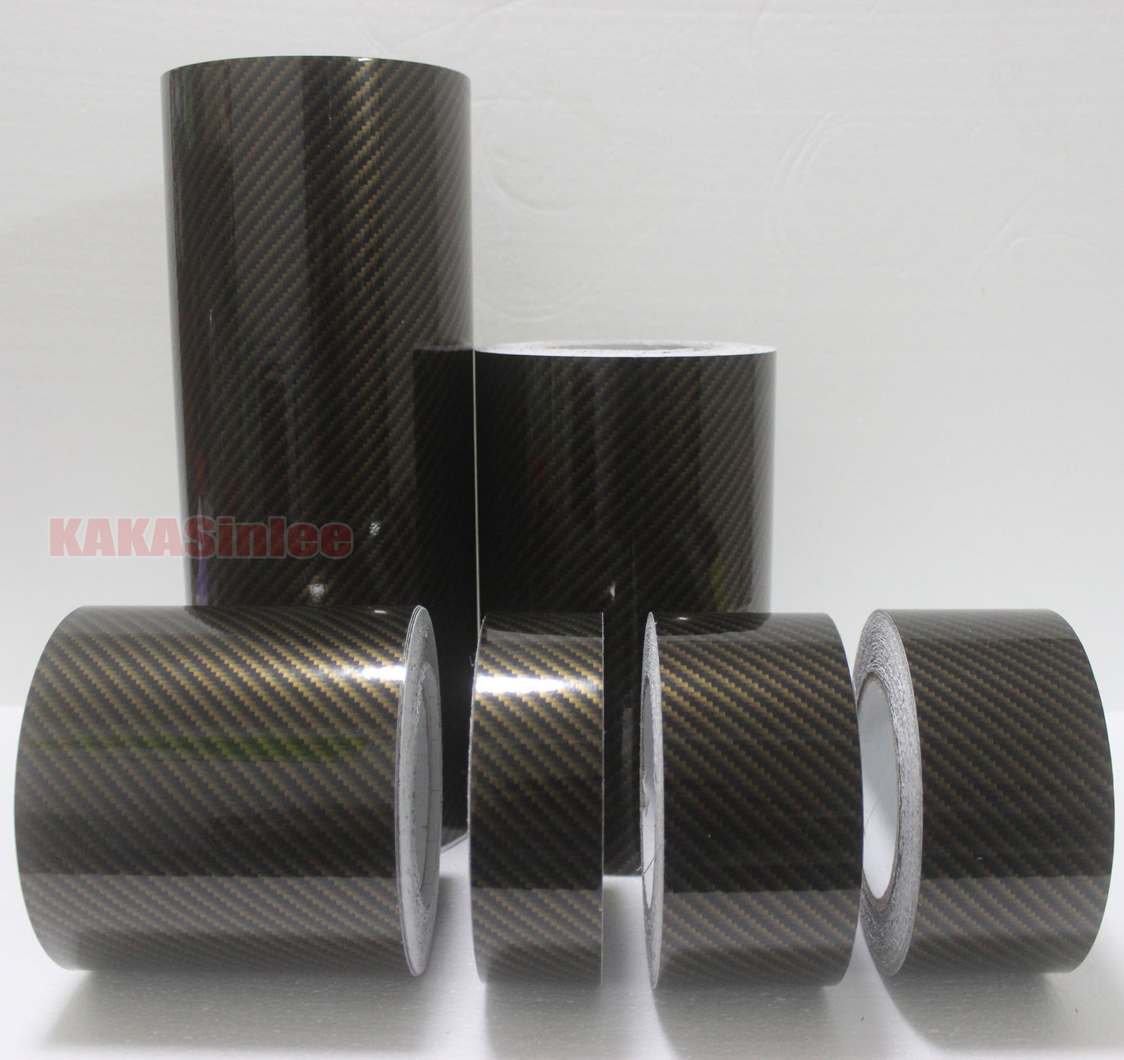 Multi-function – 8″ Wide Brown 2D Glossy Carbon Fiber Vinyl Tape Wrap Sticker CF