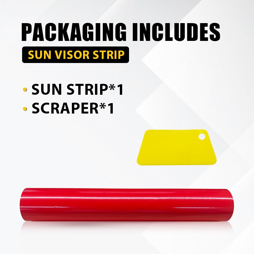 60″x10″ Red Window Sun Visor For DIY Car Front Windshield Strip Vinyl Sticker US