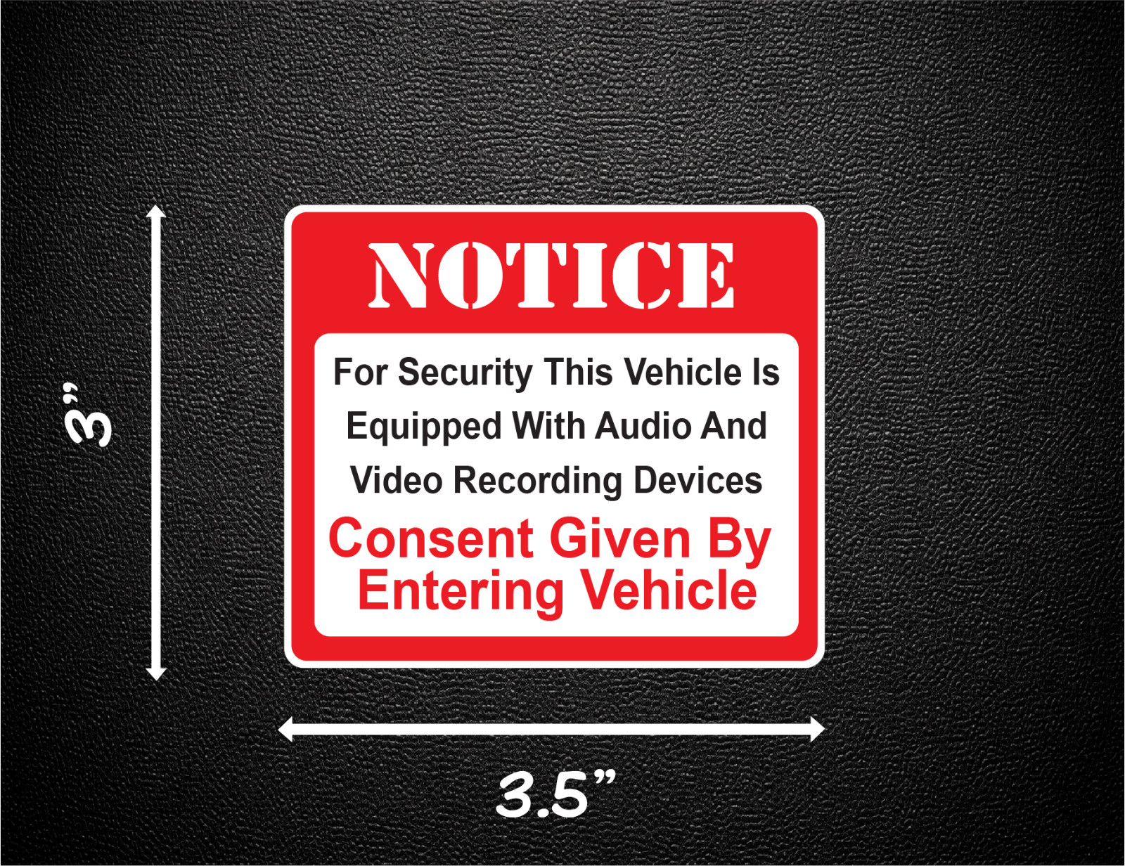 Notice For Security This Vehicle Is Equipped Audio 1 Pair of Stickers P925