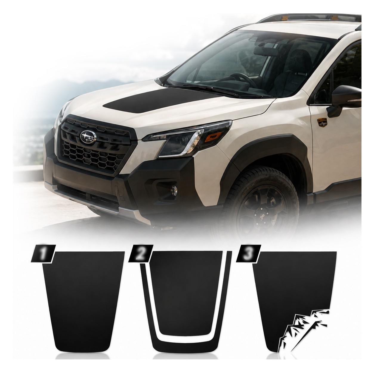 Hood Blackout Racing Stripe Decal Fit Subaru Forester 2017 & up Base Wilderness