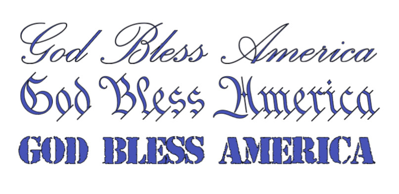 Pair God Bless America decals Patriotic vinyl Stickers USA Many Colors + Sizes