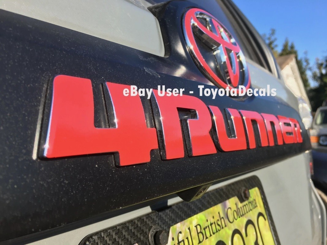 Toyota 4Runner Rear Emblem Decals – 2010 2011 2012 2013 2014 2015 2016 2017 2018