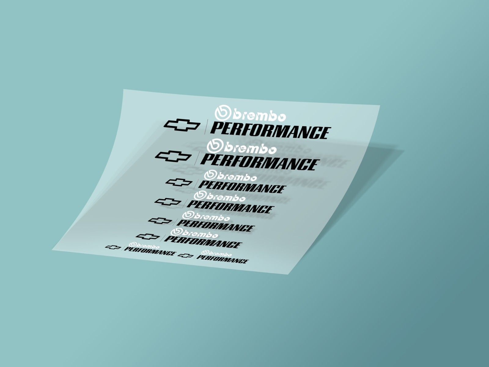 8pcs Chevrolet Performance Brembo Caliper Decal Stickers, Die-Cut Vinyl Decal