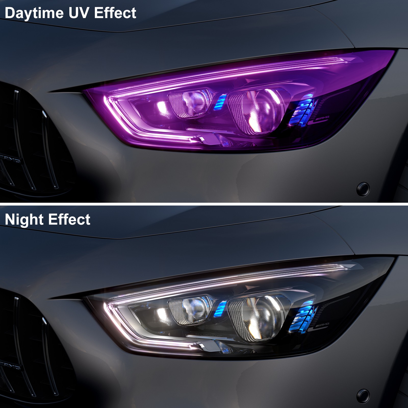 Photochromic Headlight Tint Film TPU UV Clear to Color Light Changing Protection