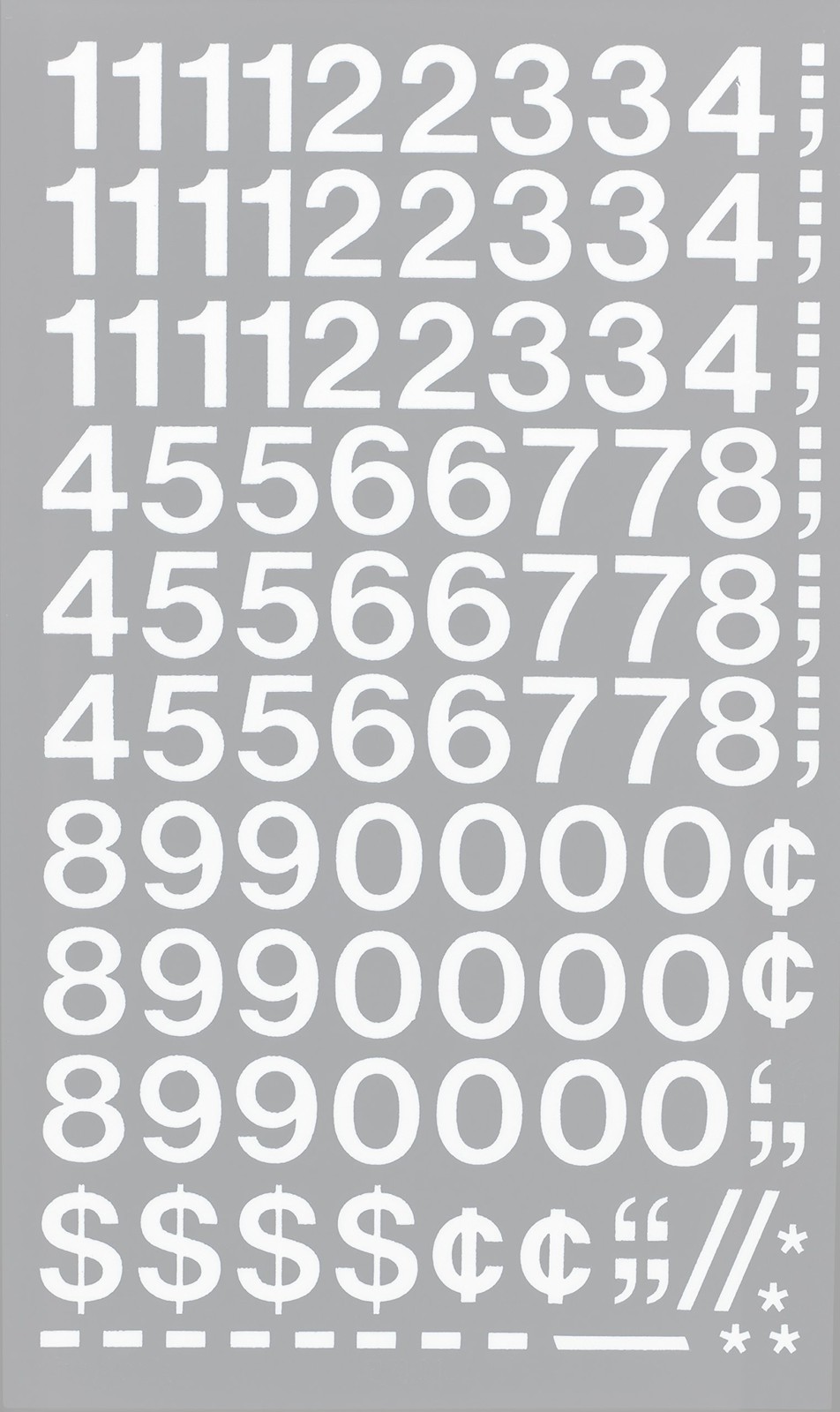 Chartpak Self-Adhesive Vinyl Numbers, 3/4 Inch 72 Count (Pack of 1), White
