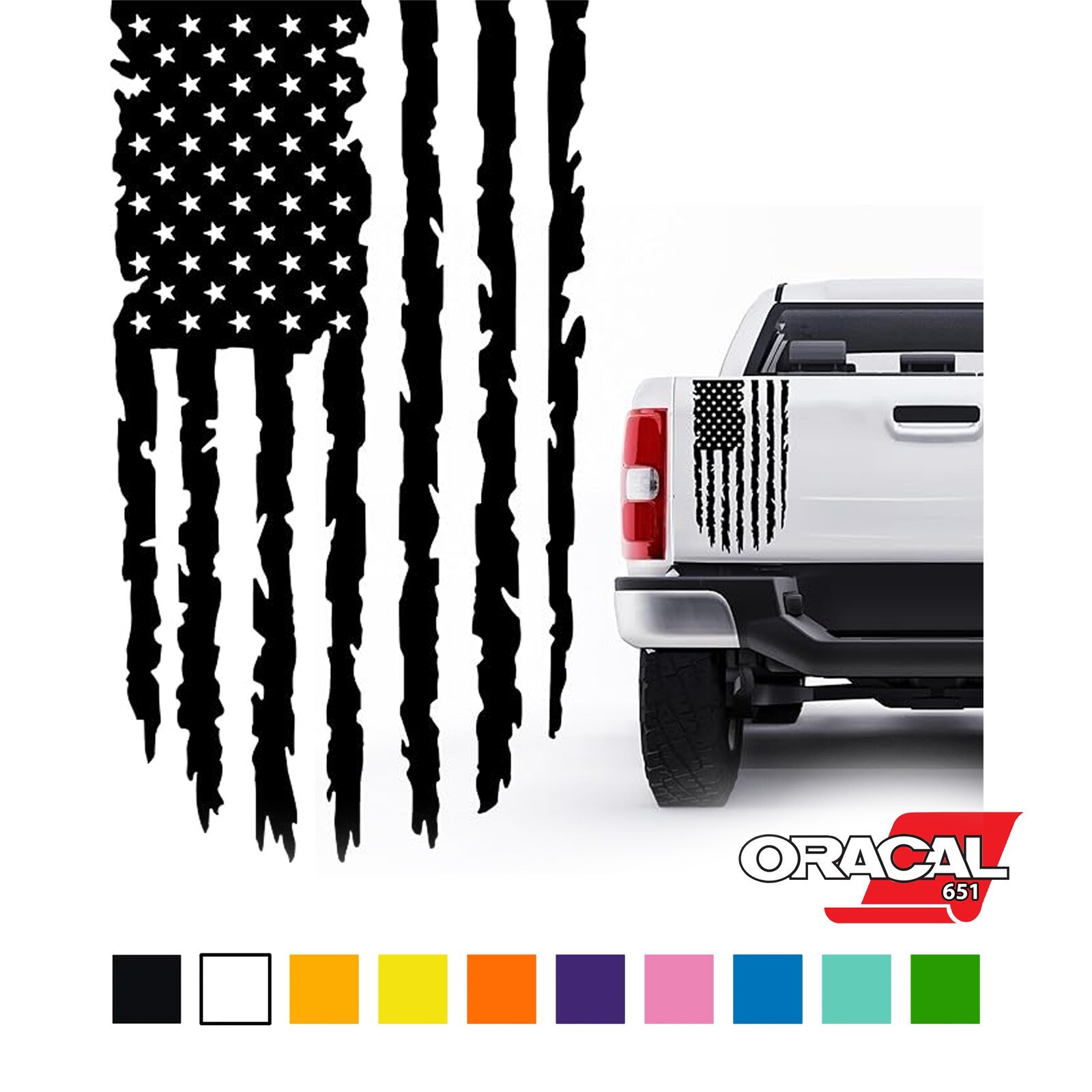 Distressed American Flag 17″ x 9″ Peel & Stick Vinyl Decal Sticker Car Vinyl