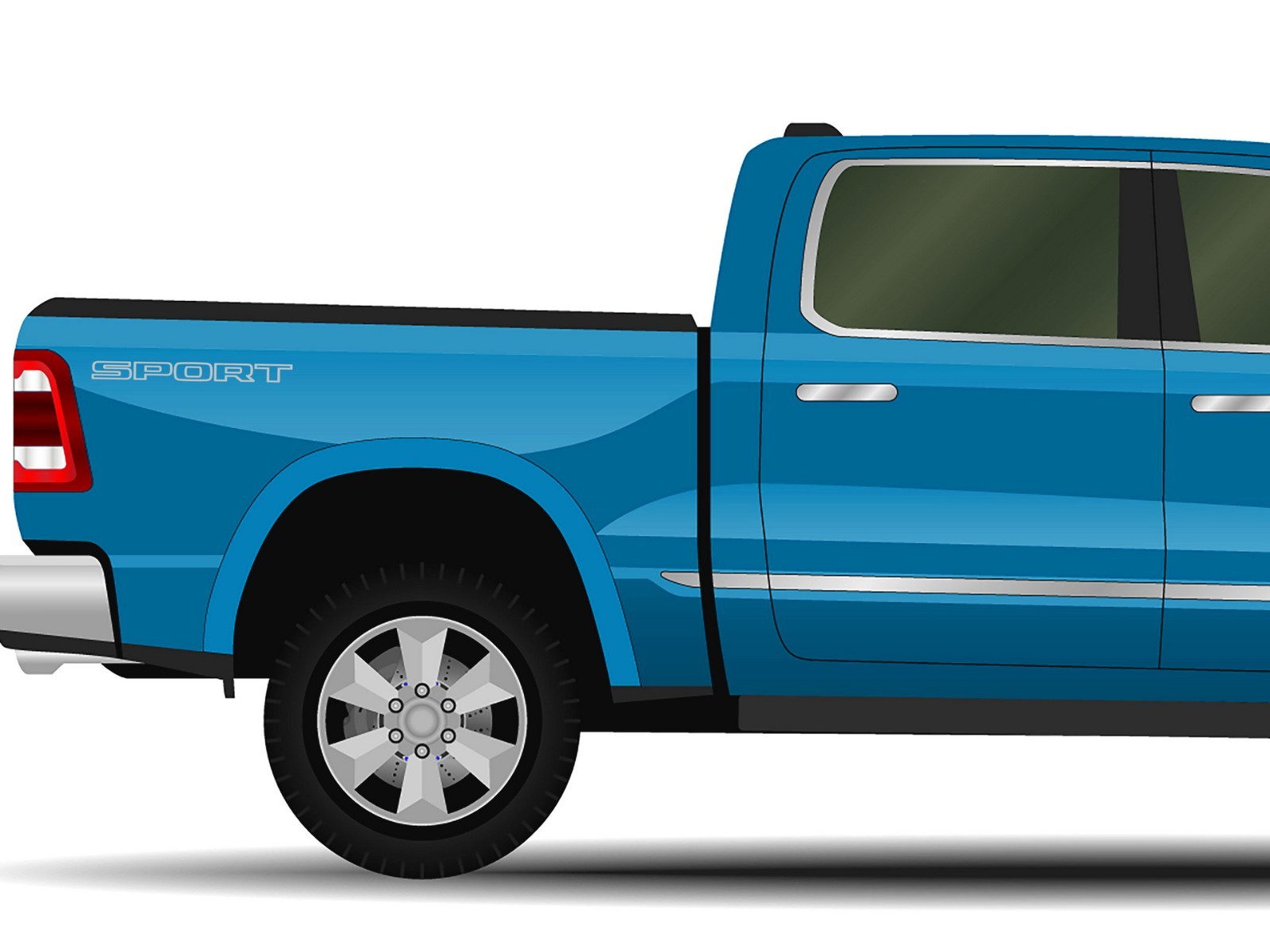 2 x Sport Stickers for Truck Bed SUV Decals Four Wheel Drive Decals 18 x 2 inch