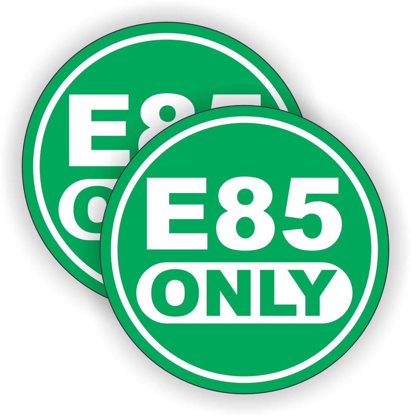 pair – 2 inch E85 Only Vinyl Stickers Decals Label Door Label Gas Diesel Ethanol