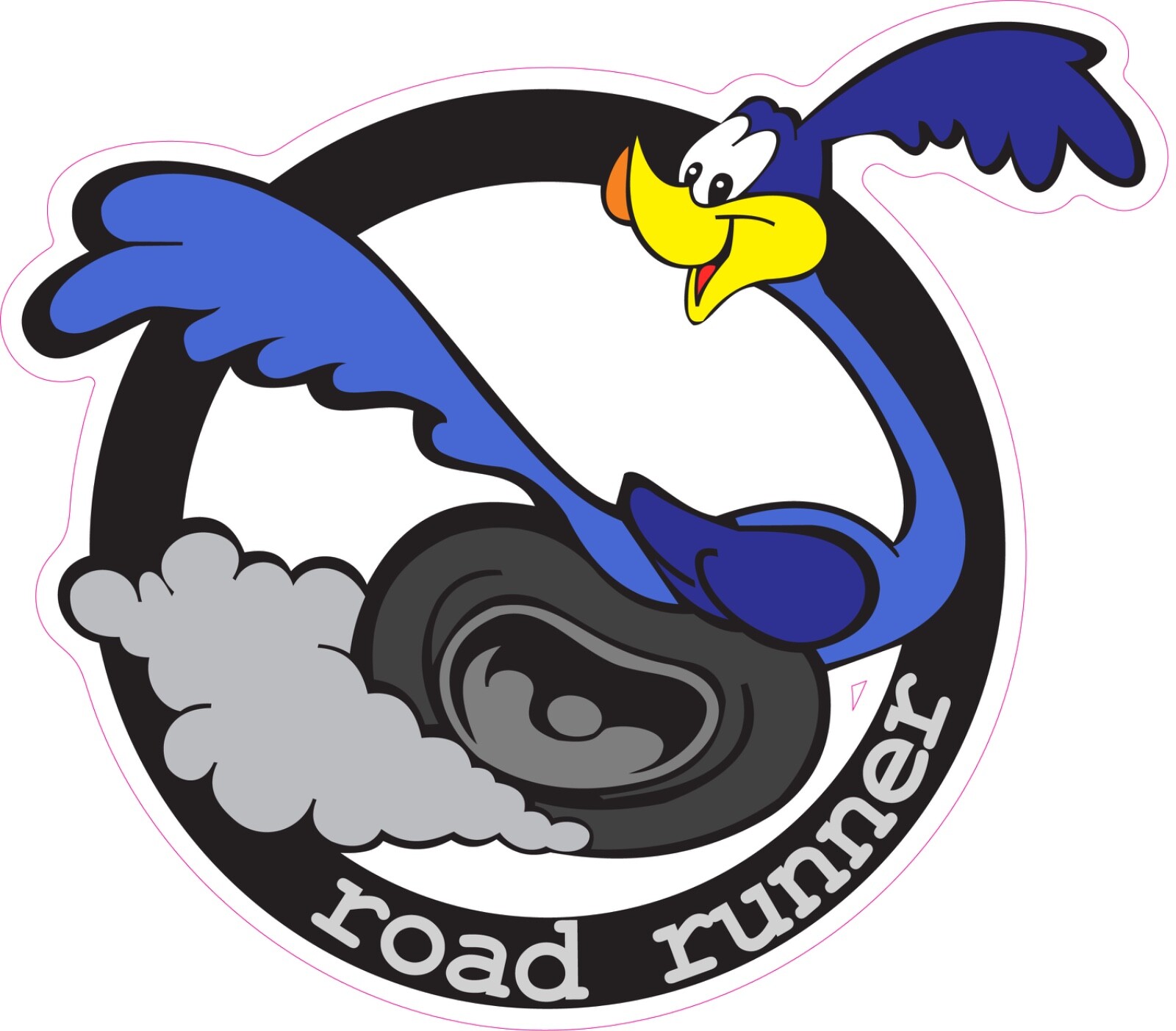 Road Runner Circle Bumper Sticker Window Decal Multiple Sizes