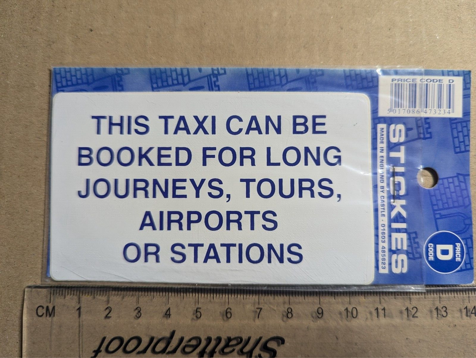 Warning Taxi Booking Journey Sign Emblem Car Van Vehicles Vinyl Sticker Decal
