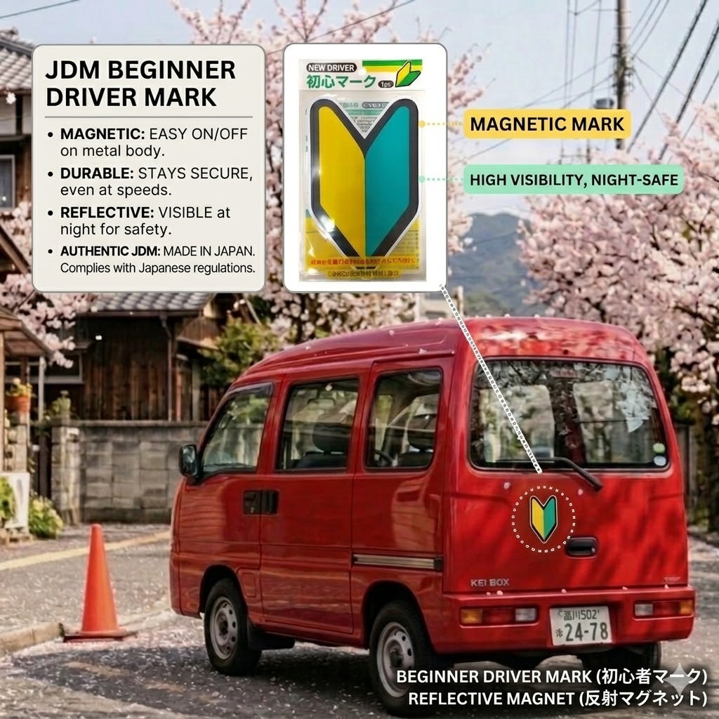 Japanese Beginner Driver Magnet Mark: Wakaba Mark : US Seller!