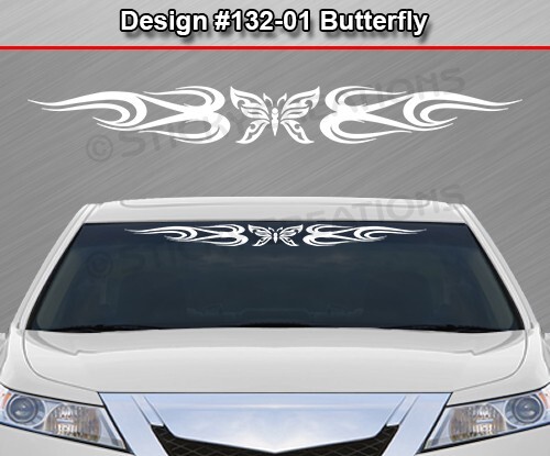 132-01 BUTTERFLY Windshield Decal Window Sticker Vinyl Graphic Butterfly Design