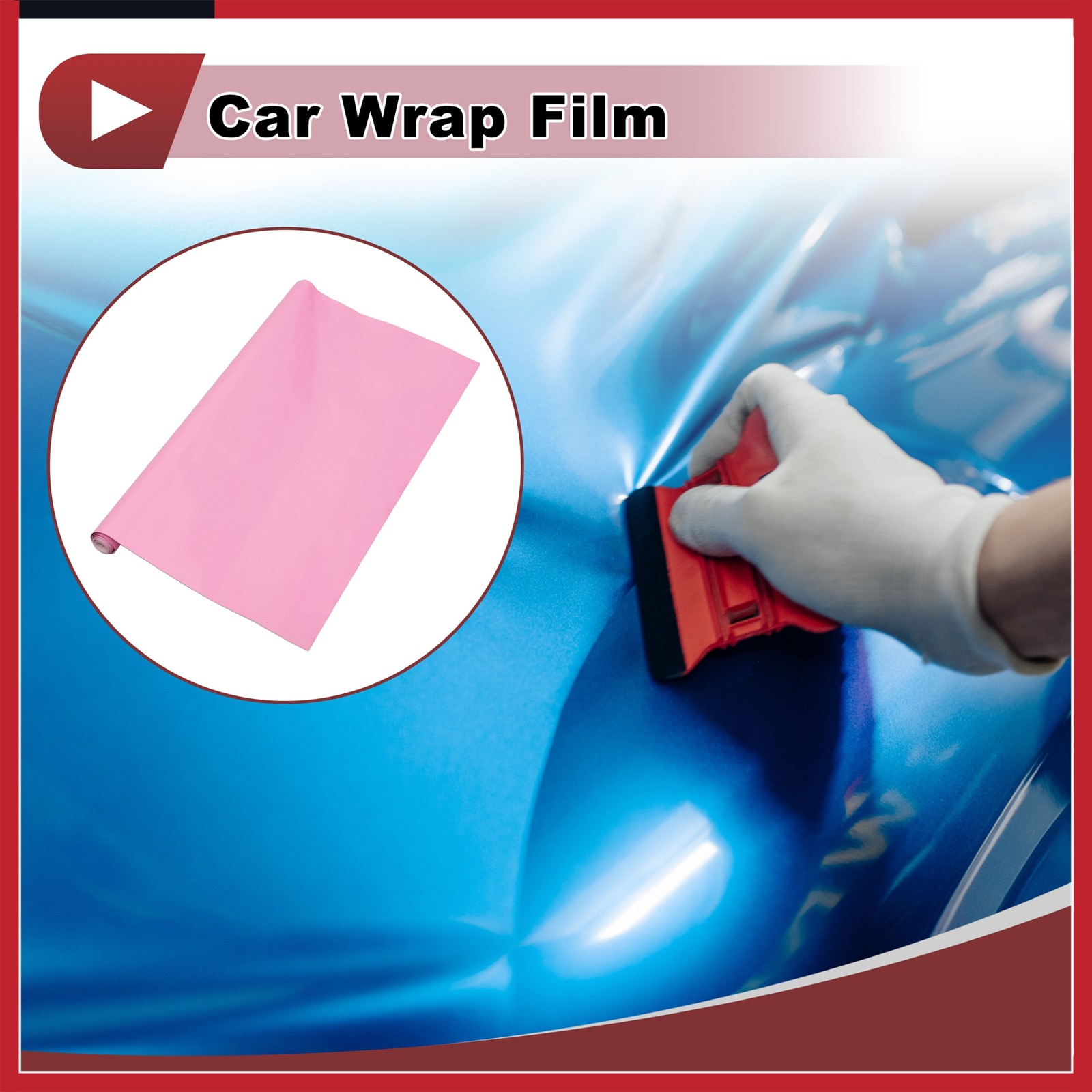 Matte Pink Car Wrap Film 61x152cm(2ft x 5ft) Vinyl Wrap Cover Universal