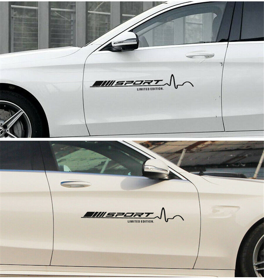 2pcs Car Truck Door Sport Black Vinyl Self-sticking Decal Sticker 78 x 11.5CM
