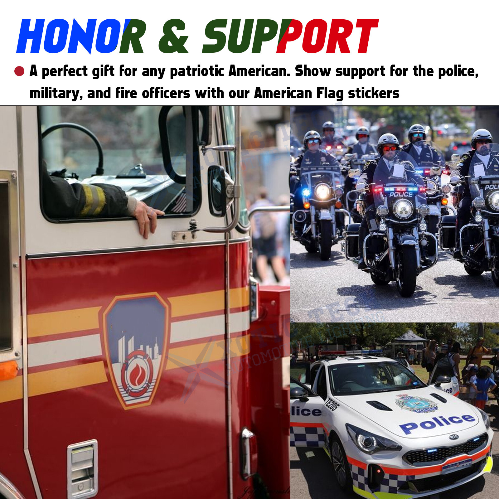 5X3 Inches Thin Line US Flag Decal Reflective Stripe American Flag Car Stickers