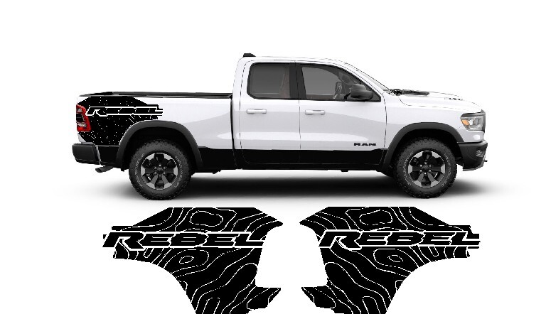 COMPATIBLE WITH DODGE RAM REBEL TOPOGRAPHICAL HOOD & BED GRAPHICS PACKAGE DEAL