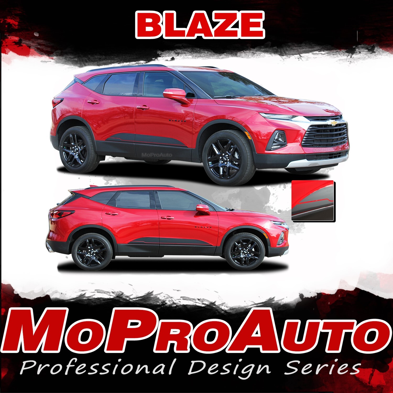 2019-2024 Chevy Blazer Door Decals BLAZE Side Body Vinyl Graphics Stripes 3M Kit