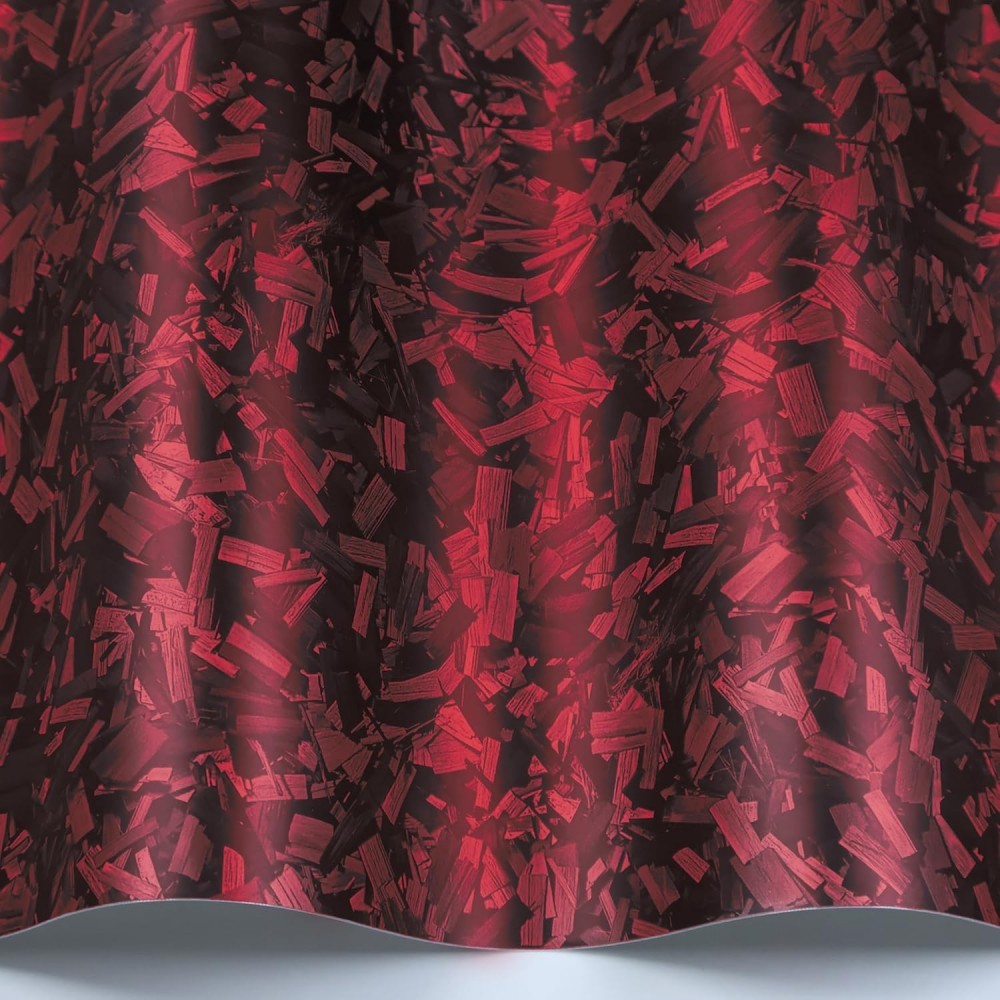 1ft x 5ft Matte Red Forged Carbon Fiber Vinyl Wrap Roll DIY Air Release Sticker