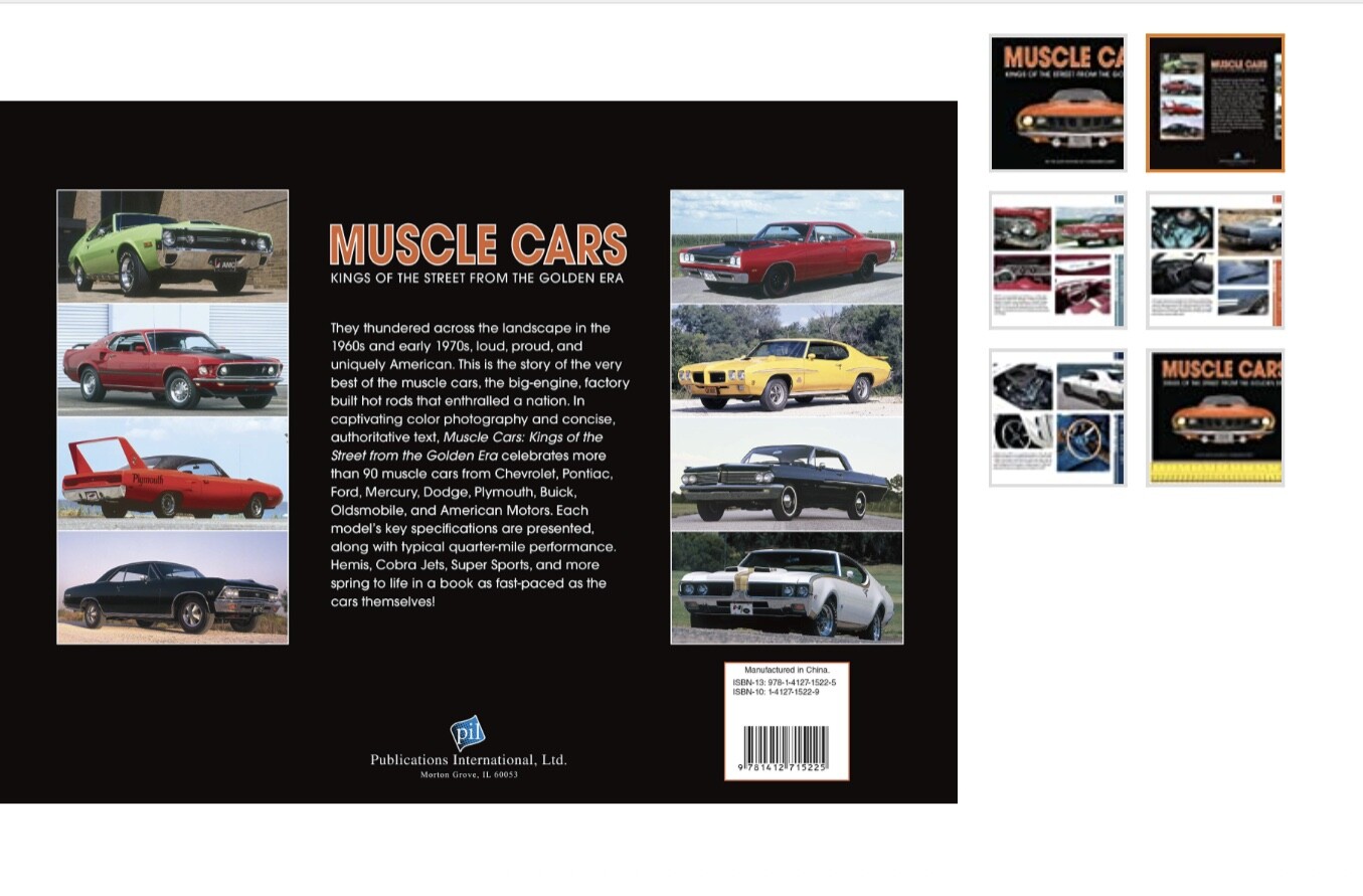 MUSCLE CAR BOOK,CLASSICS, CAMARO, DODGE ,MUSTANG, BEST SELLER,BARGAIN