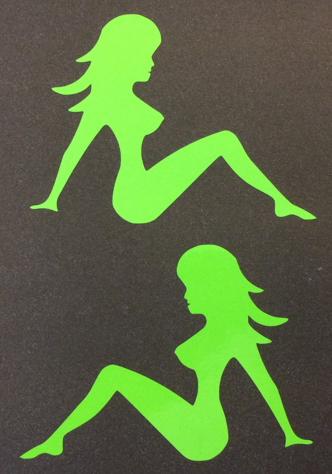 New Lime Green Nude Naked Lady Trucker Girl Mudflap Decal Badge Sticker Emblem