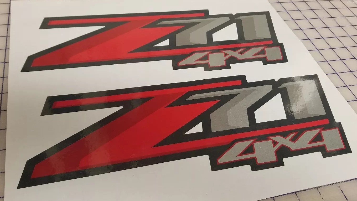 Pair Large Beveled Z71 4×4 Decals fits Chevrolet/GMC TOP QUALITY
