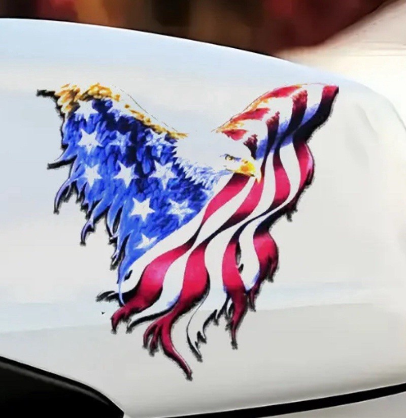 United States America USA Flag Bald Eagle Patriotic 6” LARGE VinylStickerDecal