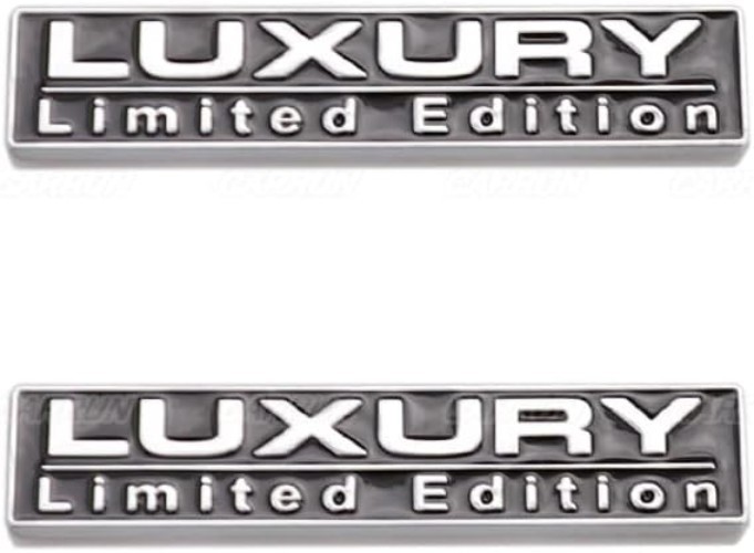 2 Pcs Luxury 3D Emblem Decal for Car – Silver Black, Waterproof & Fade-Resistant