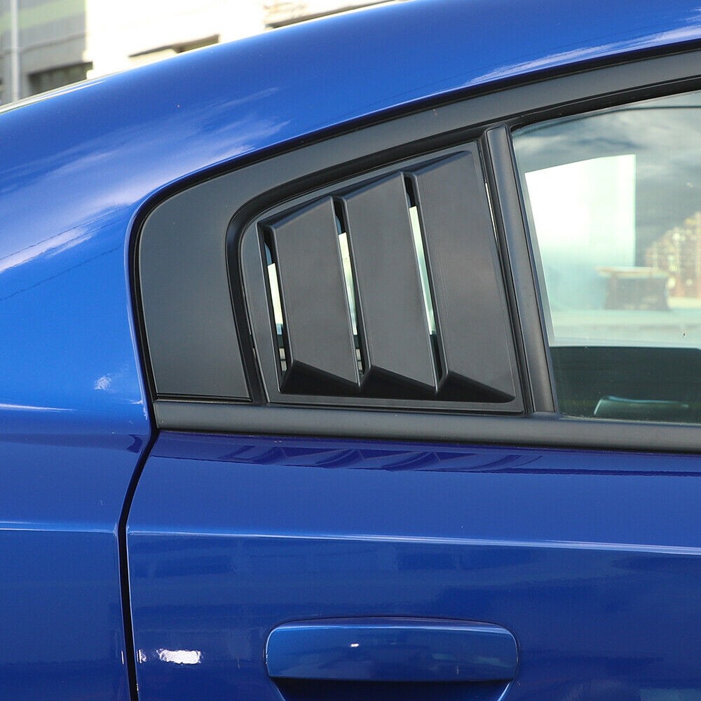 For Dodge Charger 2011-2023 Side Rear Window Louver Shutter Cover Trim Black