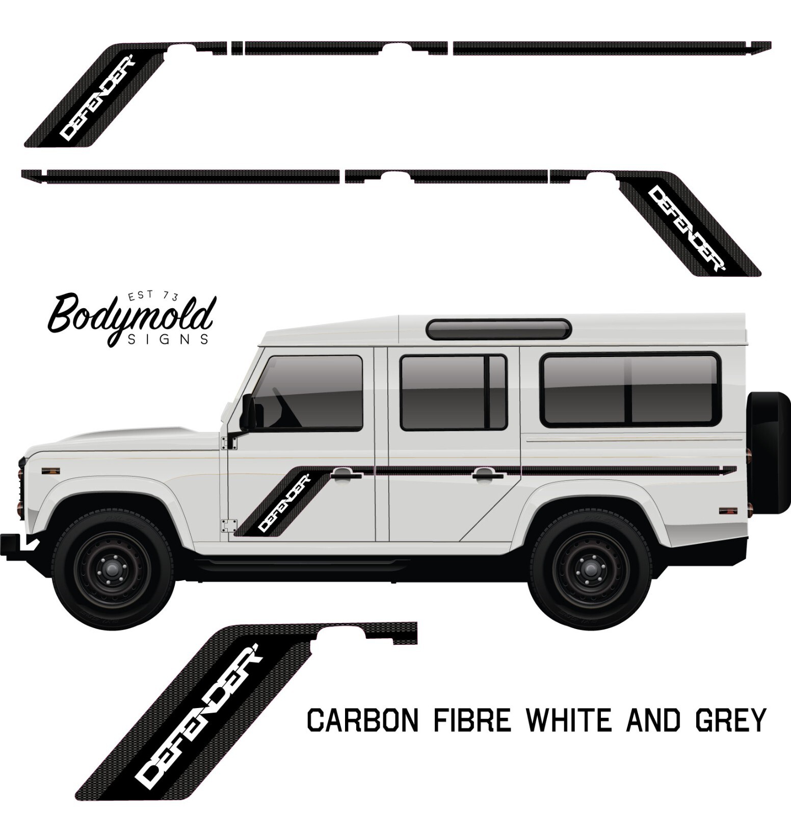 Land Rover DEFENDER 110 Stripes/Graphics full set for both sides