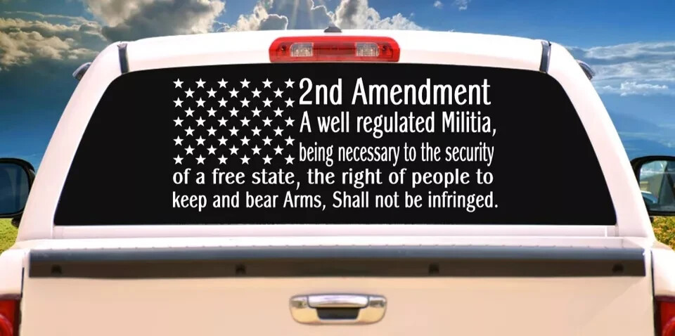 American flag 2ND Amendment Vinyl USA Decal Sticker Truck Window Patriotic 012