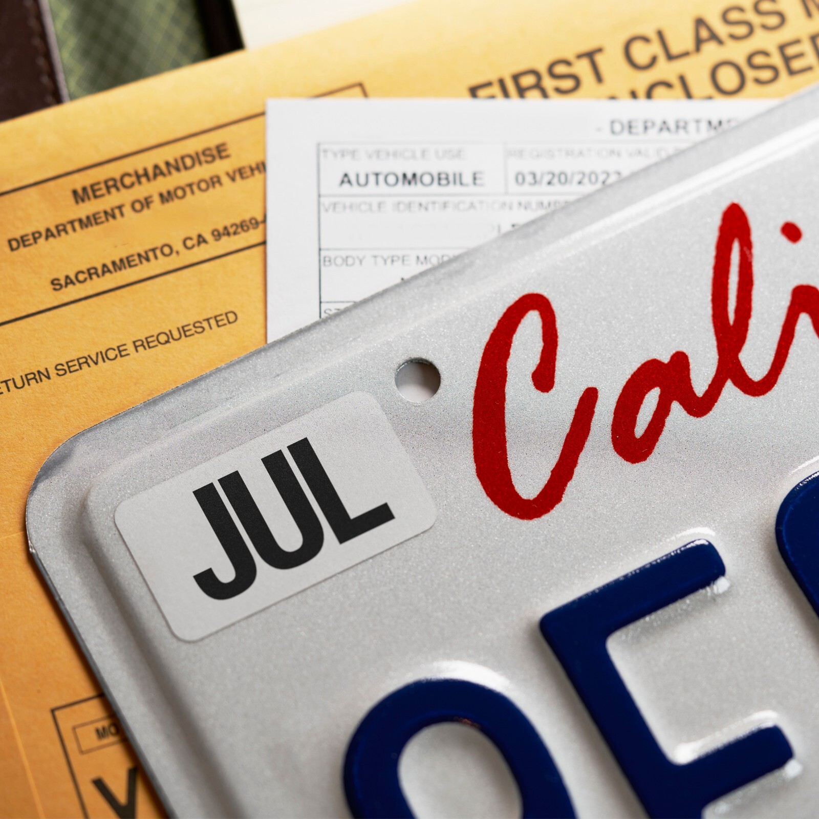 JULY California License Plate NEW 2025 Month Sticker – DMV Registration Tag