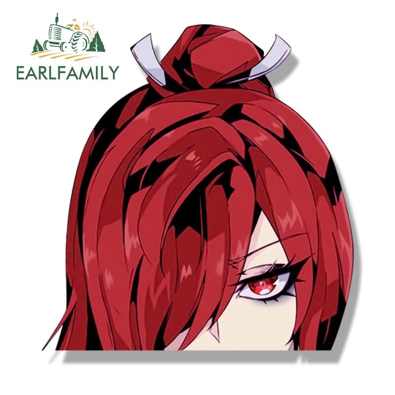 EARLFAMILY 5.1” Erza Scarlet Fanart Car Sticker Janpan Anime Waifu DIY RV Decal