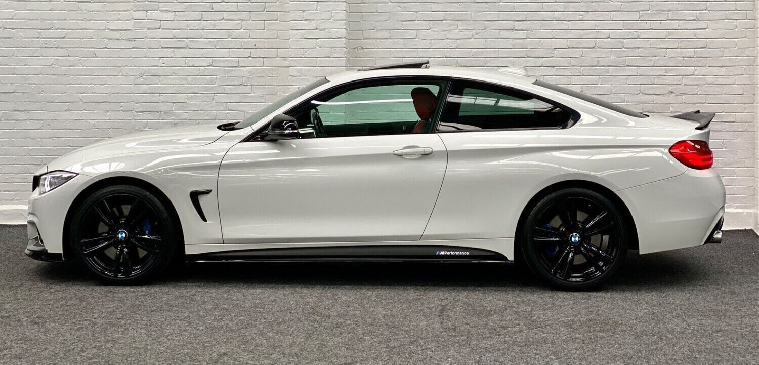 GLOSS BLACK SIDE STICKER SKIRT DECALS FOR BMW 4 SERIES F32 F33 F36 M PERFORMANCE