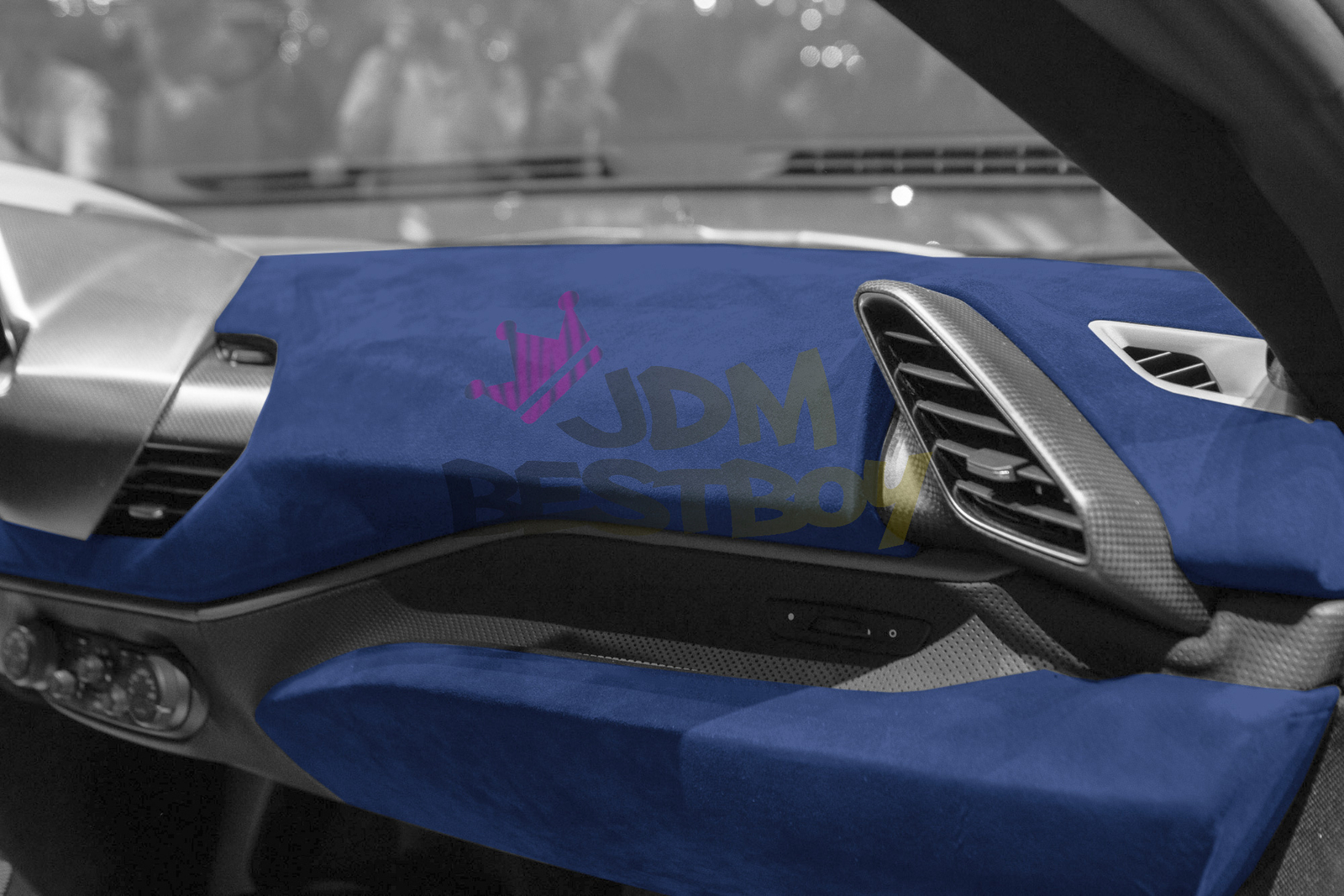 Velvet Stretchable Royal Blue Suede Textured Car Vinyl Wrap Sticker Decal Sheet