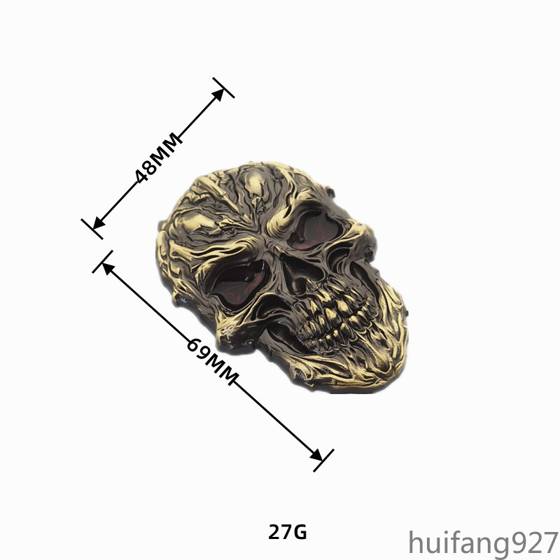 3D Metal Skull Car Body Rear Trunk Lid Tank Cover Badge Emblem Decal Sticker